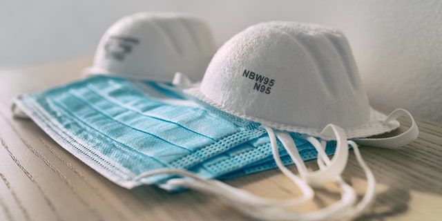 N95 masks and medical surgical masks at home.