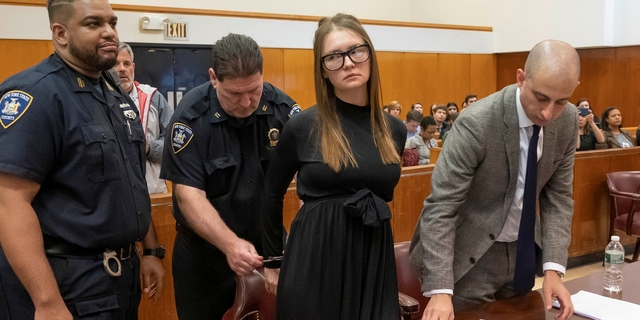 Anna Sorokin, who a New York jury convicted last month of swindling more than 0,000 from banks and people, reacts during her sentencing at Manhattan State Supreme Court New York, May 9, 2019.