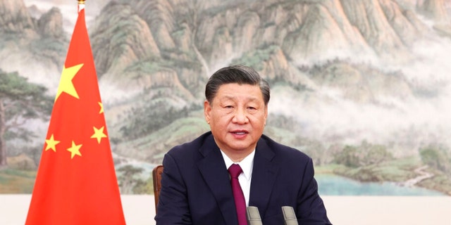 In this photo released by China's Xinhua News Agency, Chinese president Xi Jinping delivers a speech via video link to the opening ceremony of the Bo'ao Forum For Asia in Bo'ao in southern China's Hainan Province, Thursday, April 21, 2022.