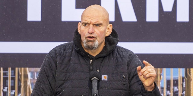 John Fetterman, lieutenant governor of Pennsylvania and Democratic senate candidate, speaks during a campaign rally in Pittsburgh, Pennsylvania, US, on Saturday, Oct. 1, 2022. Fetterman and Republican Senate candidate Mehmet Oz are running to replace Republican Senator Pat Toomey, who is retiring. The outcome of the race could decide which party controls the Senate.
