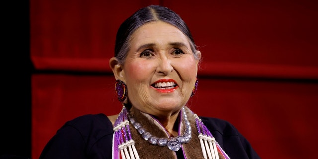 Sacheen Littlefeather on stage at AMPAS Presents An Evening with Sacheen Littlefeather at Academy Museum of Motion Pictures on September 17, 2022, in Los Angeles, California.
