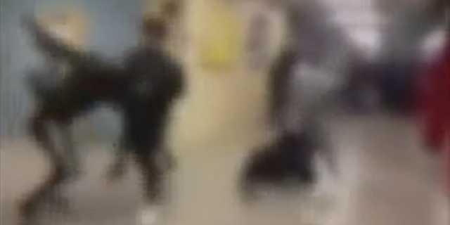 This screengrab, blurred to protect the high school students' identities, shows a recent fight at Lansdown High School.