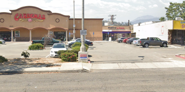 The 1600 block of West Holt Avenue in Pomona, California, the approximate location a car crashed into a taco stand, leaving one person dead and several others injured, the LA Fire Department said.