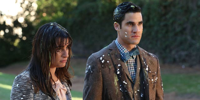 Lea Michele played Rachel Barry on "Glee" and Darren Criss played Blaine Anderson.